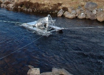 Rotary screw trap of the sort deployed in Wester Ross